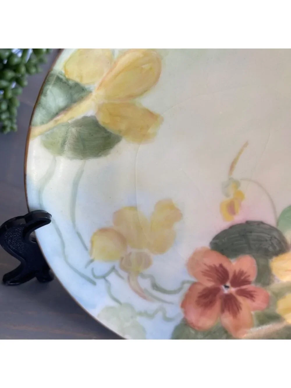 Antique The Geo H. Bowman Co Hand Painted Floral Plate